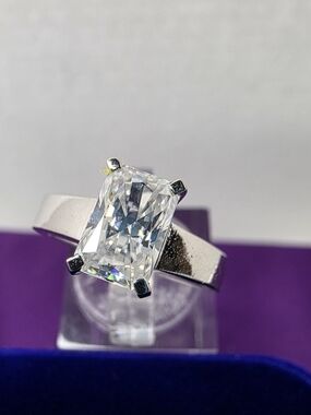 Moissanite 2 Carat Radiant cut Ring